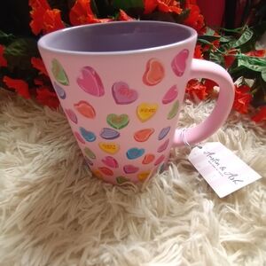 Pink Candy Heart Ceramic Mug